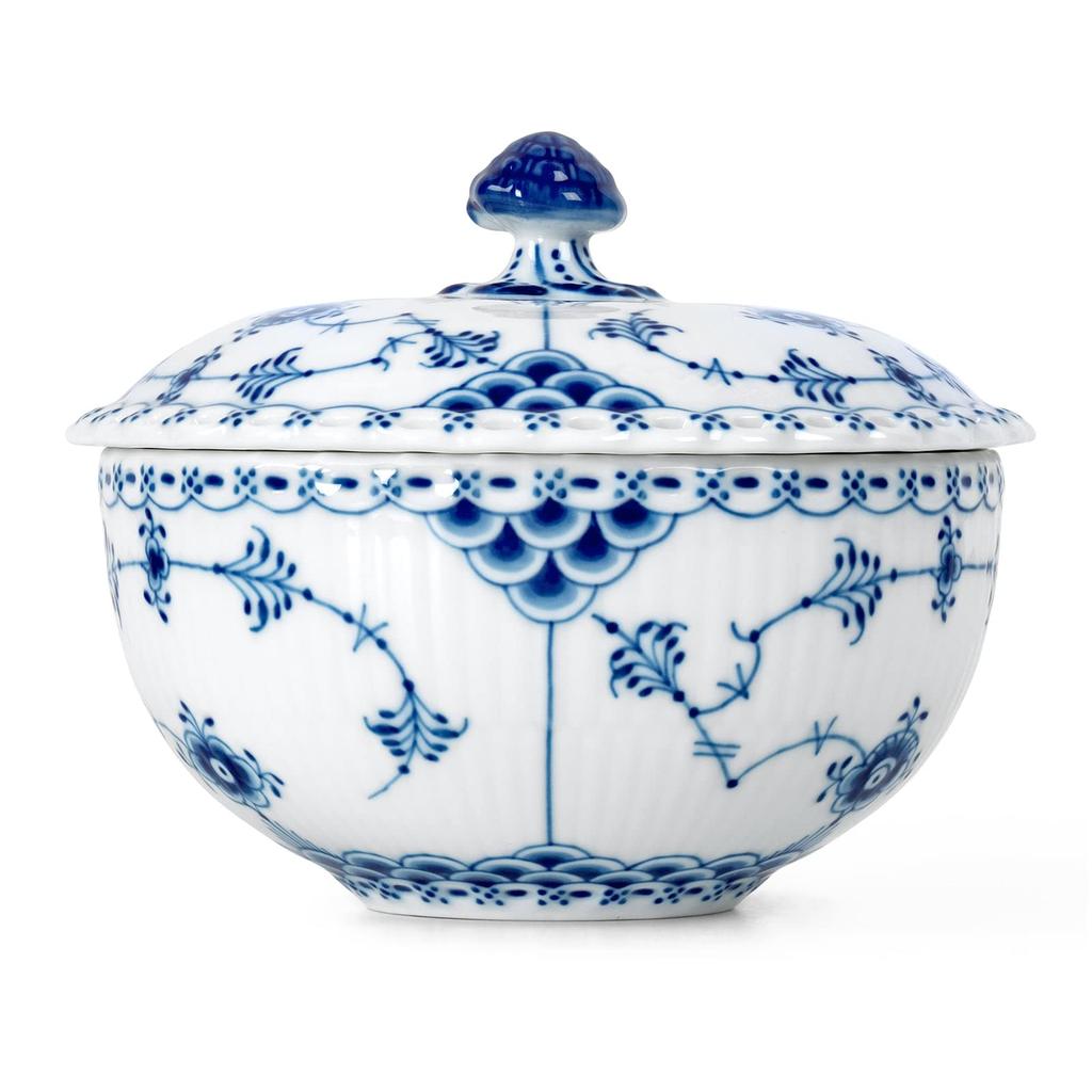 [Officially Imported] Royal Copenhagen Blue Fluted Full Lace Bowl with Lid, 350ml, 1065131