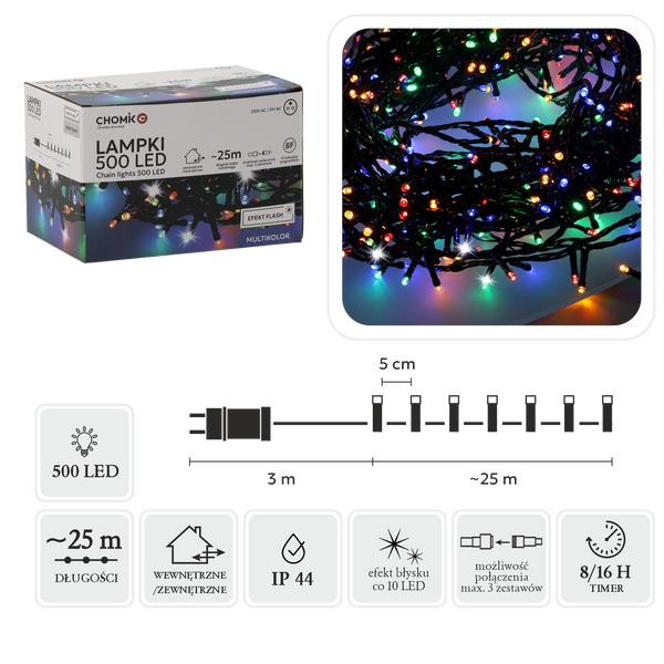 LED-Lampen 500l, warmweiß, Weihnachtsbaum, Feiertag, Innenbereich, Außenbereich, 3+25m