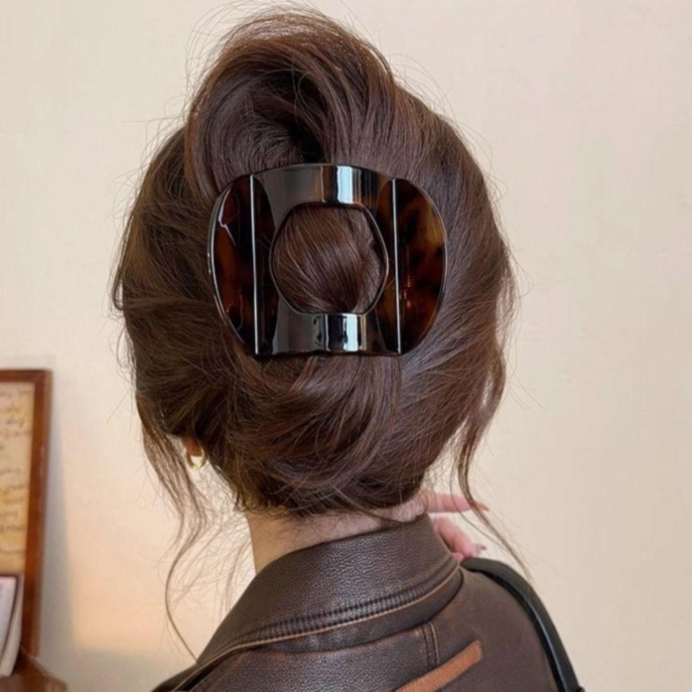 Flat Hair Claw Clip Arc Shaped Hair Barrettes Vintage Hairpin  for Women