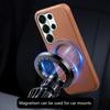 360 Rotating Magnetic Kickstand Lychee Grain Leather Phone Case For Samsung S26 Ultra S25 S24 Plus S23 S22 A17 A07 A57 A37 Cover