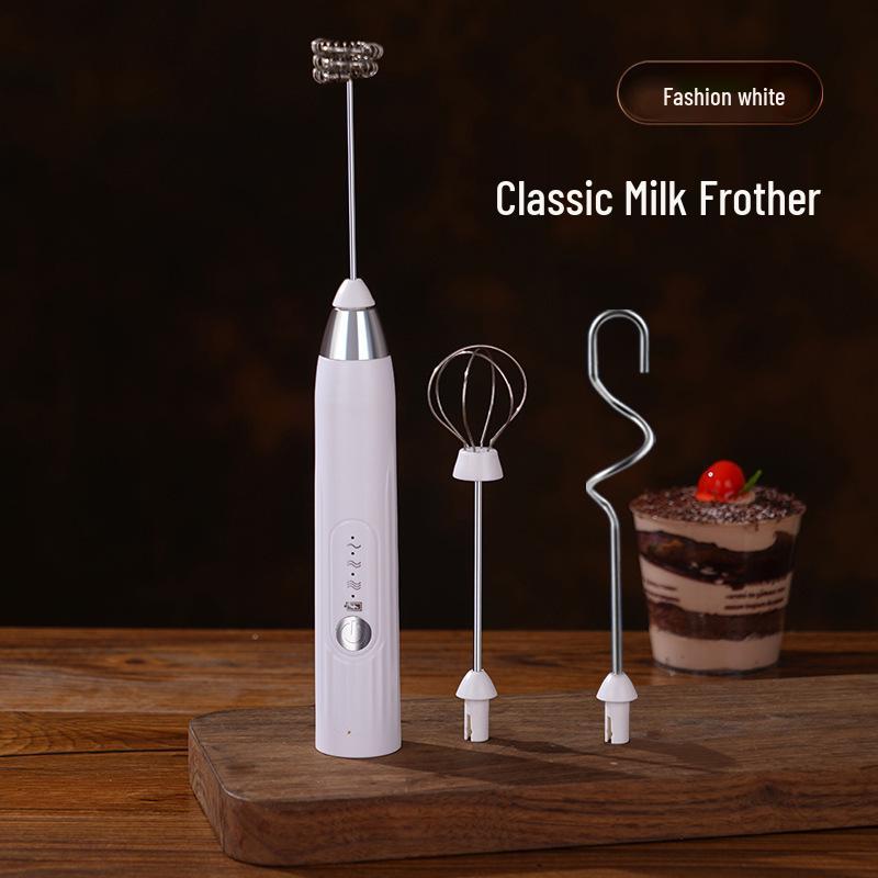 Stylish Electric Handheld Milk Frother & Mixer for Coffee and Eggs