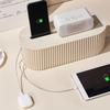 Multi-Function Power Outlet Storage and Organizer Box - Hide Phone, Tablet, and Charger Cable Management, Suitable for Desk and Dorm Bed