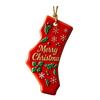 State Pride Christmas Ornaments Acrylic State Shaped Xmas Tree Hanging Decoration