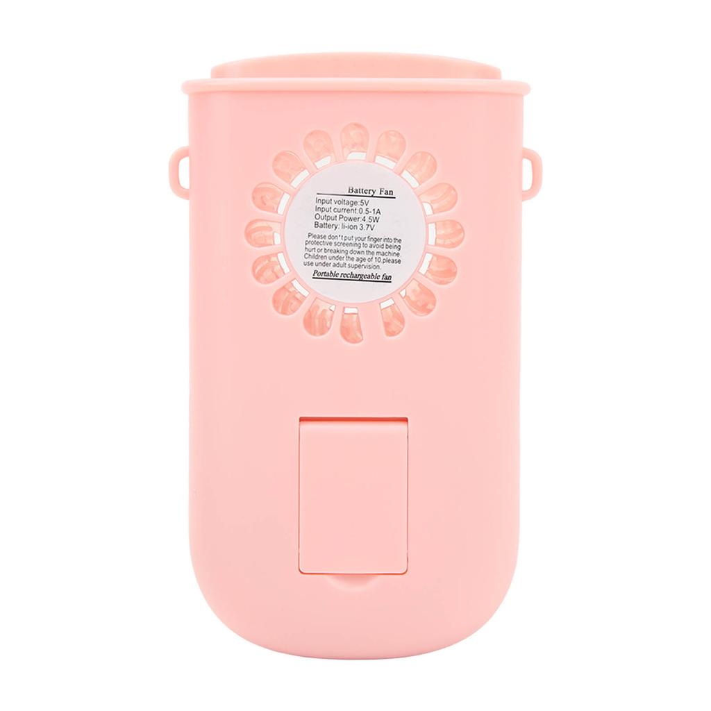 Przenośny wentylator na szyję z 3 prędkościami, ładowany, 800mAh, mini wentylator naszyjnikowy do biura, na kemping, na wędrówki, różowy