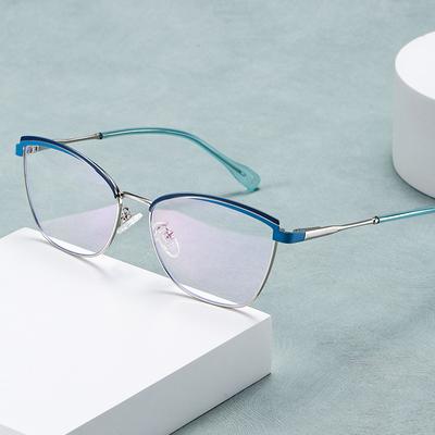 Cat Eyes Colorful Metal Frames Fashion Personality Spice Girls Decorate Spring Hinge Frames Glasses
