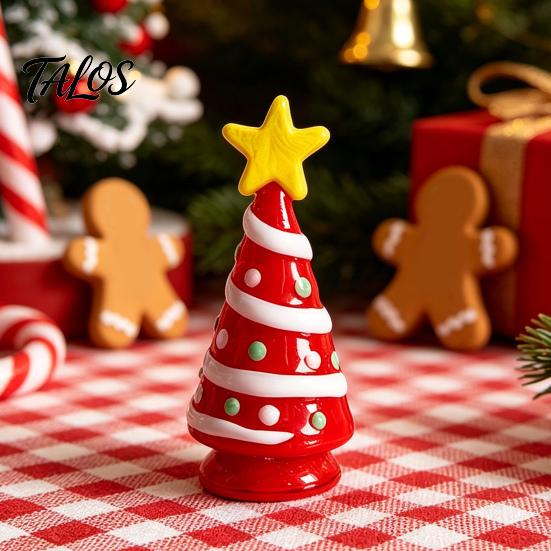 Unique Birthday Presents Glass Christmas Tree Figurine, Rotating Desk Ornament for Car Home, Stained Art Glazed Dashboard Decor & Gift Holiday Season