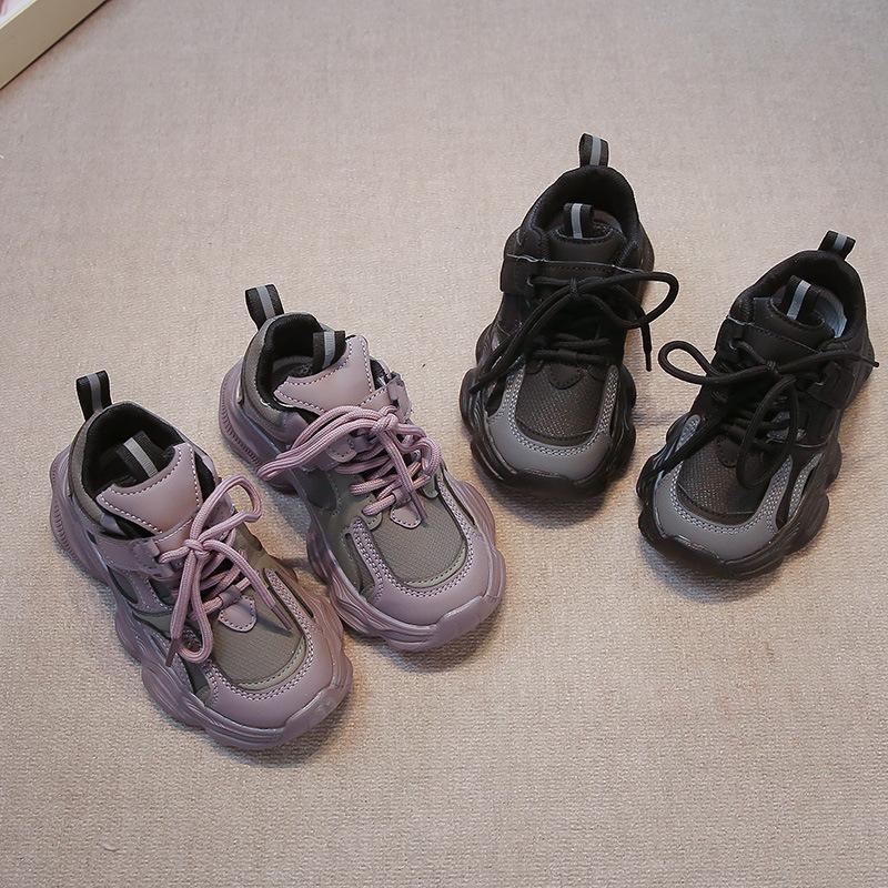 Spring and autumn new non-slip children's dad shoes girls sports shoes fashion middle and older children's girls running shoes