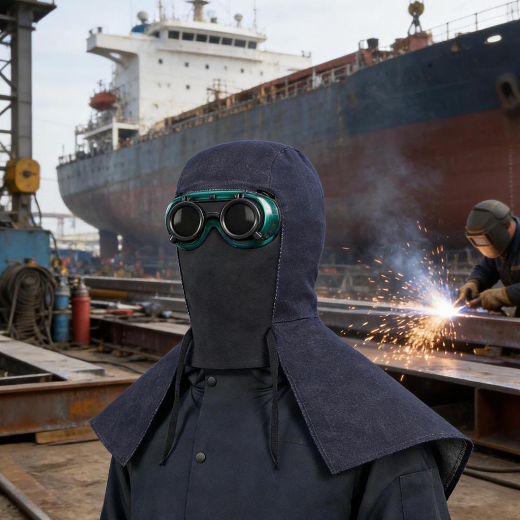 Welder Hood Protective Cover With Neck Shoulder Drape Welding Helmet Masque For Tig Mig Arc Grinding Cutting Automotive Metal