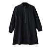 DIMANAF 2025 Women Plus Size Autumn Shirt Dress Loose Casual Oversize Long Sleeve Vintage Dress Black Zipper
