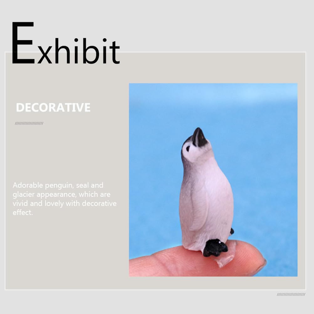 Lurrose Set von 10 Miniatur-Pinguin-Figuren, Langlebiges Harz, Perfekt für Mikro-Landschaften, Heimdekoration und mehr