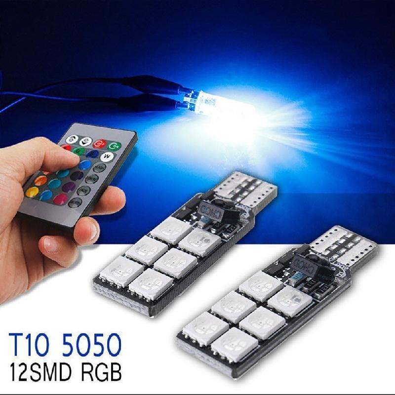 T10 12 SMD 5050 RGB LED Auto Keil Seitenlicht Leselampe Glühbirne Fernbedienung