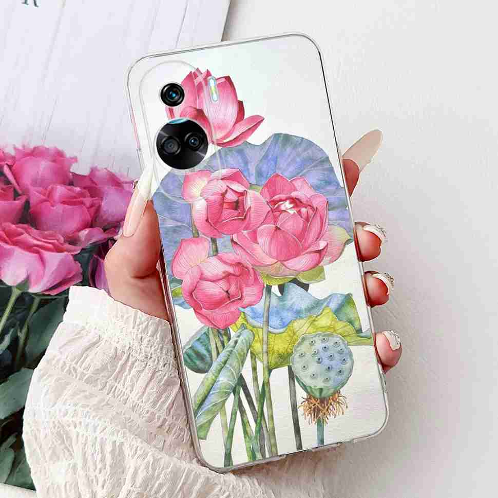 For Huawei Honor 90 Lite Case New Painted Flowers Soft Silicone TPU Cover For Honor 90 Lite CRT-NX1 6.7" Shockproof Phone Cases
