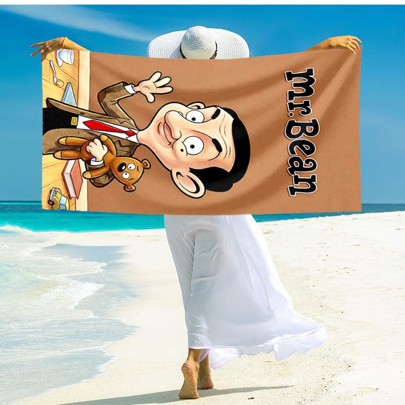 1pz Telo Mare Avventure Video di Mr Bean, Telo Mare Assorbente ad Asciugatura Rapida, Telo Mare per Sport all'Aperto Nuoto, Morbido e Confortevole Y73044
