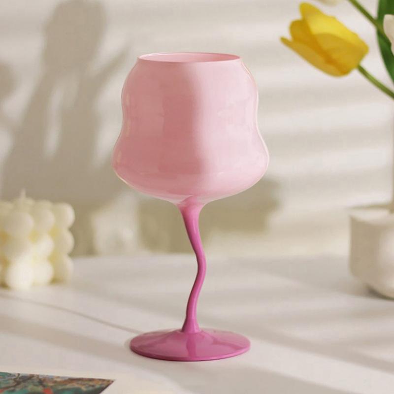 Vintage Color Wine Glass Cup Kitchen Restaurant Party Goblet Large Capacity Home Decor Champagne Whiskey Cup Drinkware