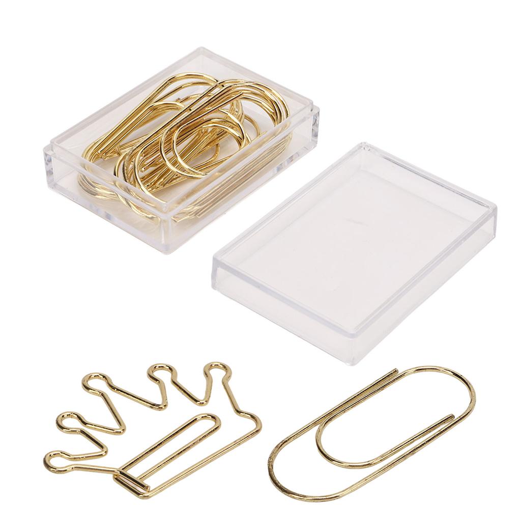 100Pcs Cute Planner Clips Innovative Design Anti Rust Electroplating Process Gold Paper Clips for Of