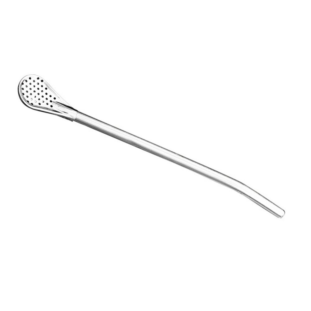 2pcs set Food Grade Stainless Steel Stainless Steel Straw Spoon Filter Straw Spoon For Milkshake