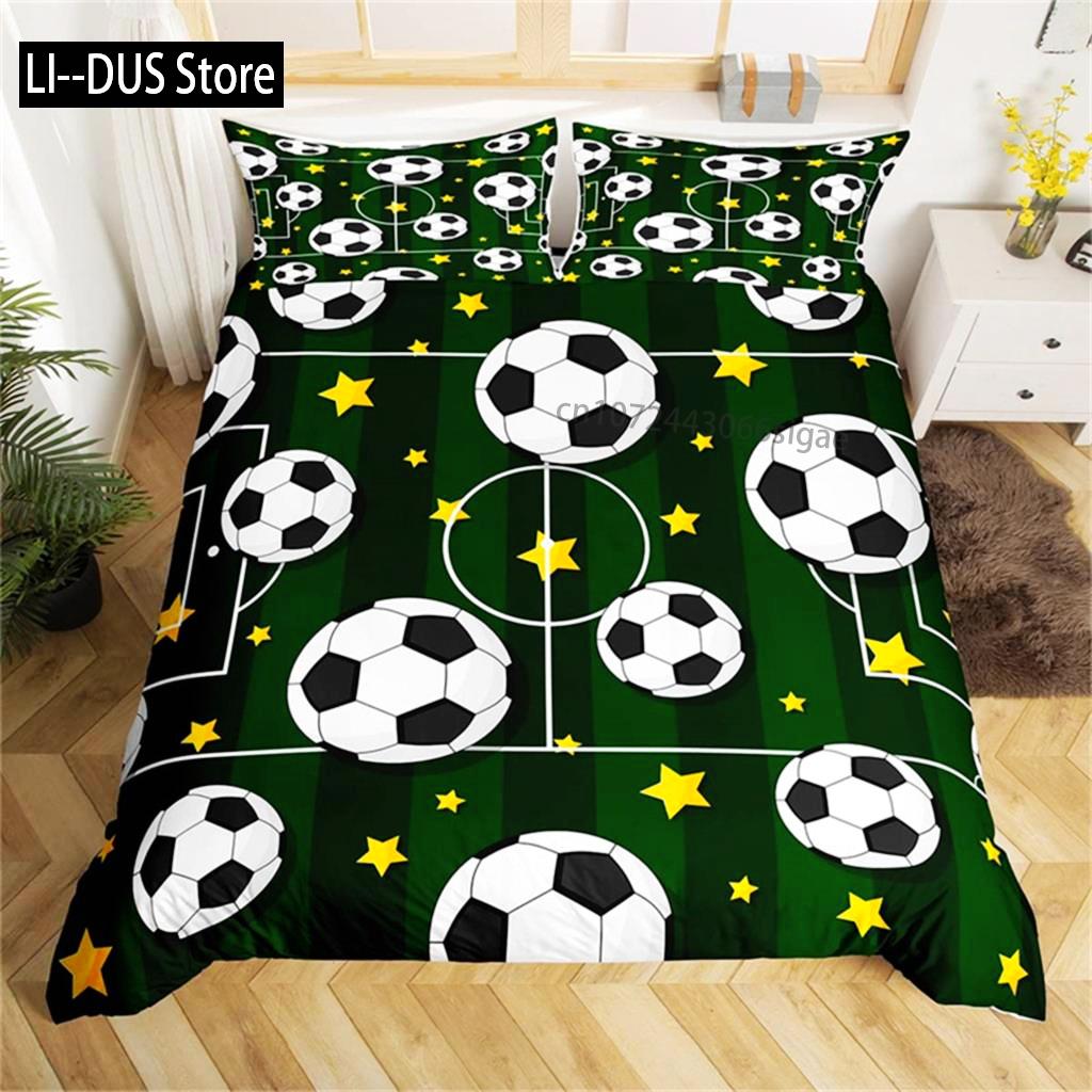 Comforter Boys Or Girl 3D Football Comforter Ball Sport Theme Bedding Set Single Twin For Kids Teens Gift Bedroom