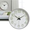 12 Inch Luminous Wall Clock Minimalist Round Quartz Clock for Bedroom Living Room Decoration Silver