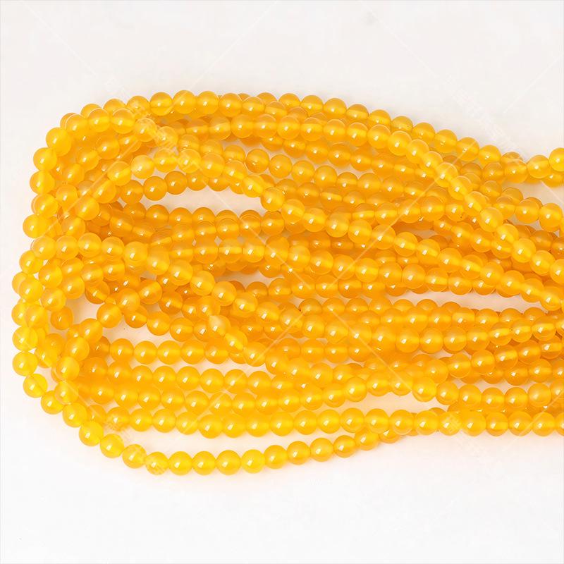 Hebras de Ágata Amarilla Natural Grado 7A, Cuentas Espaciadoras Sueltas para Accesorios de Joyería DIY