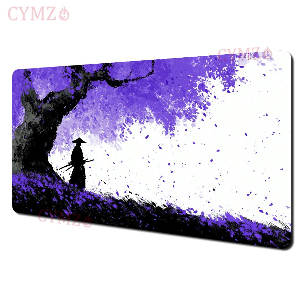 Japanese Samurai And Cherry Blossom Mouse Pad Desk Mat Gaming Mat Rubber AntiSlip Desk Accessories Suitable For Office And Game