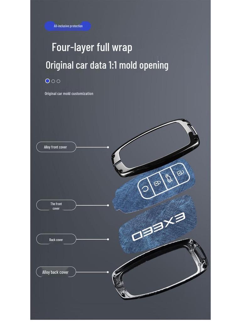 Housse de clé de voiture EXEED et Chery Yaoguang: Protection Complète en Métal Premium