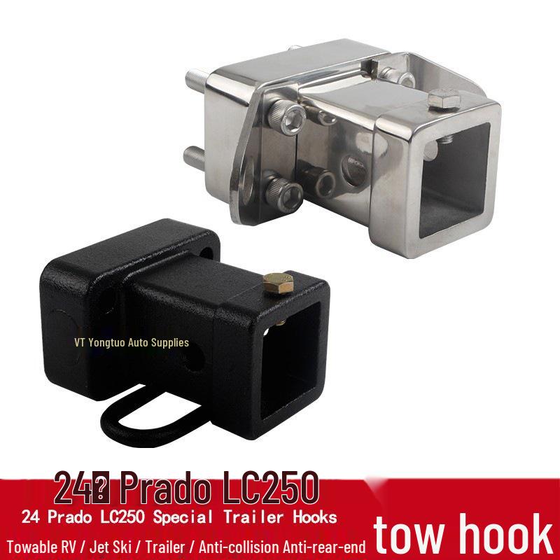 2024 Toyota Prado LC250 Trailer Hitch: Modified Tow Hook Rear Bumper with Square Hole