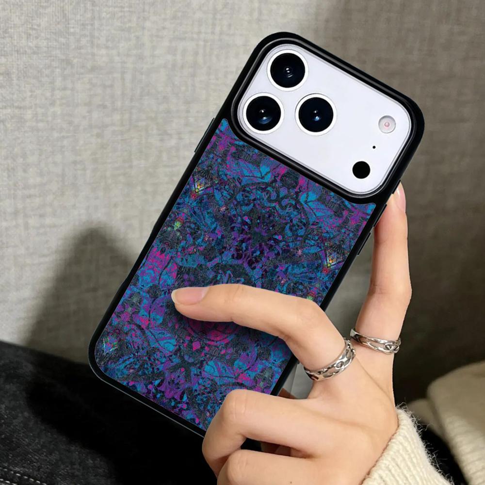 Capa Case for iPhone 17 Air 16 Pro Max 15 Plus 11 13 Mini 14 12 Back Phone Cover Abstract Damask iPhone 13
