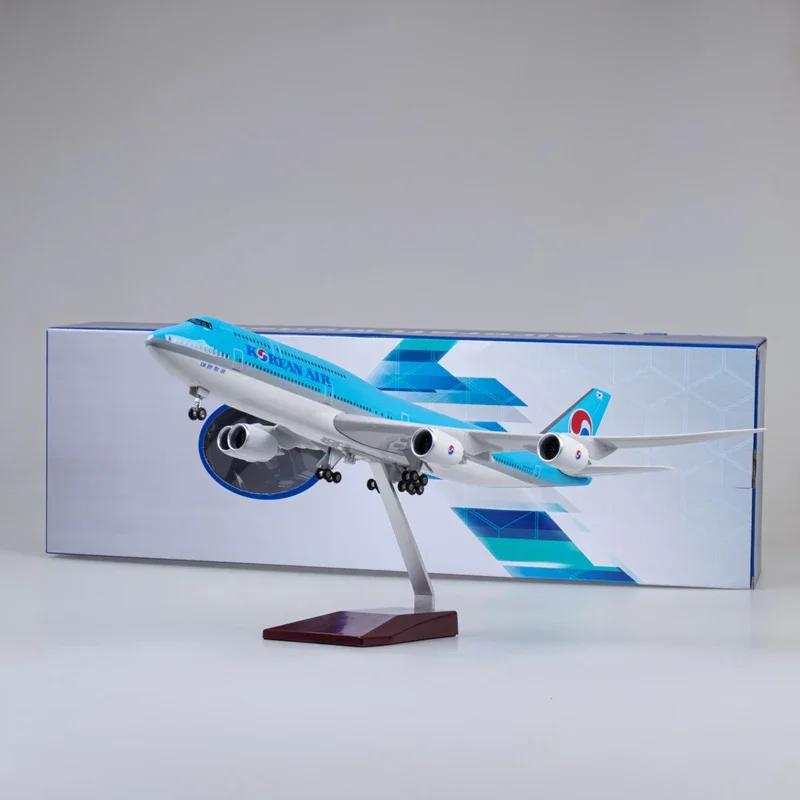 

New 1/160 Airplane Korean Air 747 B747-8 Airline Civil Airliner Model LED Light Landing Gear 47CM Plane Model Gifts Display No light