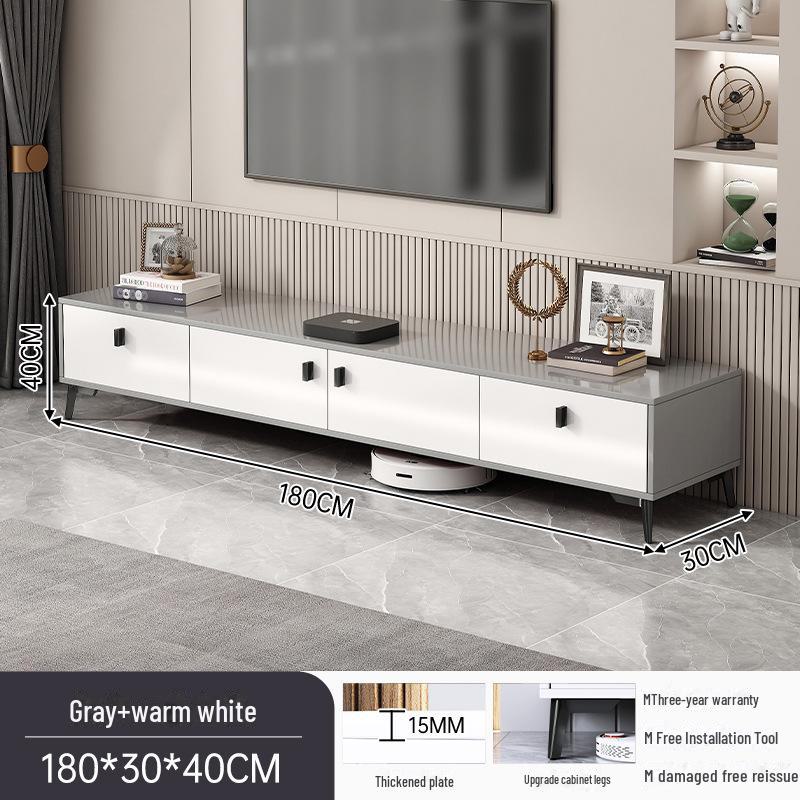 Yijiada Modern TV Cabinet & Coffee Table Combo for Small Spaces