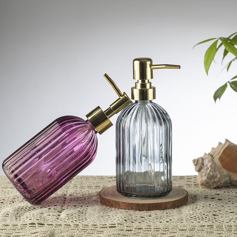Elegant Vertical Stripe Press Hand Soap & Shampoo Dispenser for Home
