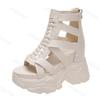 Fashion Roman Style Retro Hollow Wedge Heel Casual Sandals for Women's 2025 Summer New Fish Mouth Comfortable Versatile Platform Sandals