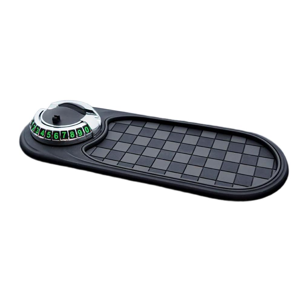 Multifunctional Car Anti-Slip Mat Mobile Phone Holder Car Dash Grip Pad Car Dashboard Storage Parking Number Plate