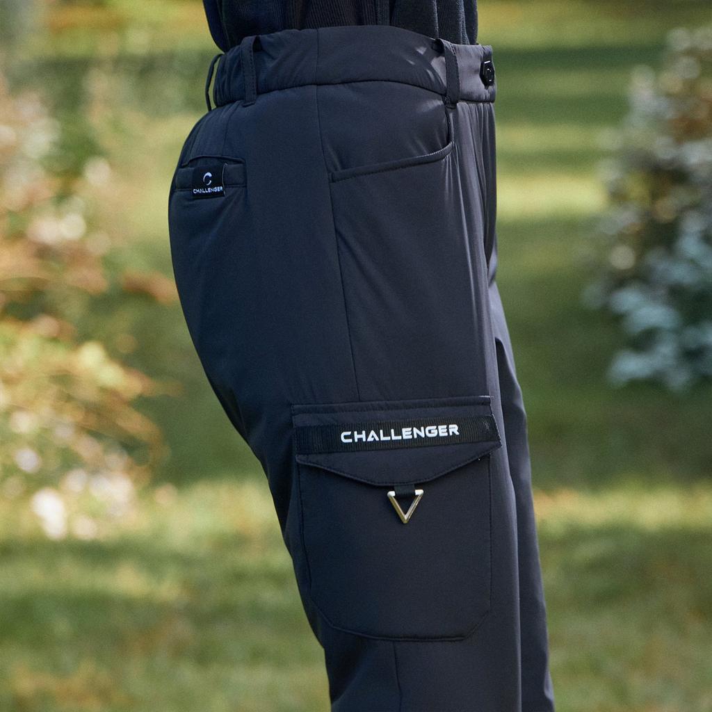 CHALLENGER Women'S Cargo Pocket Stretch Lightweight Padded Jogger Pants Black