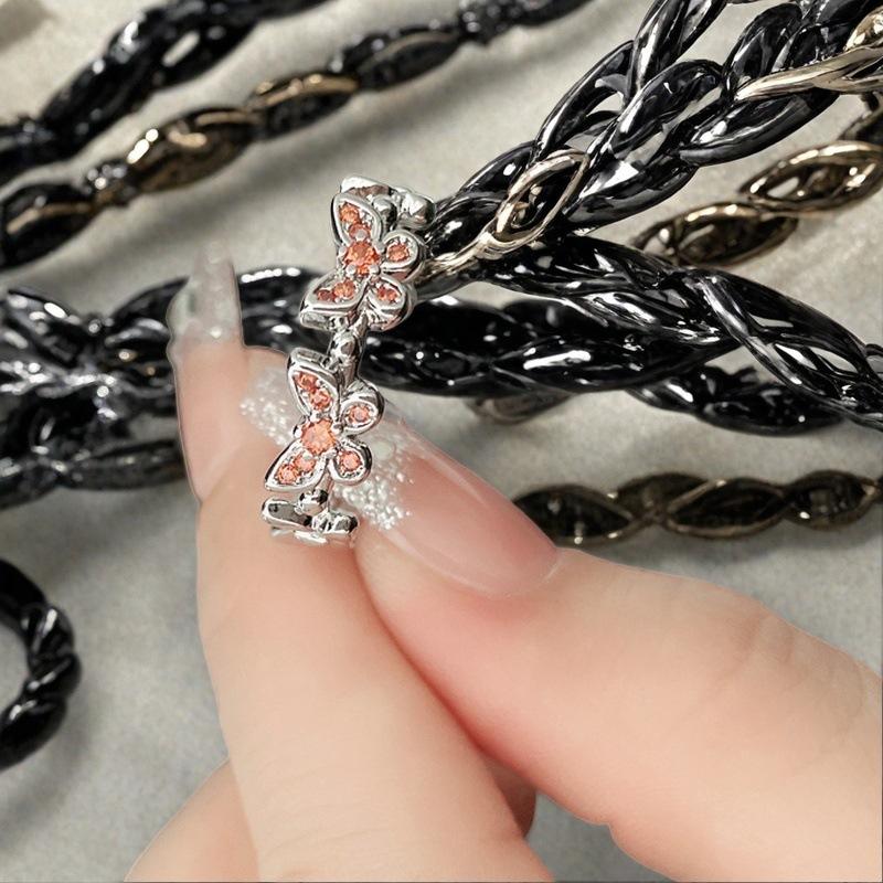 New Super Fairy Flash Diamond Colored Butterfly Zir*****Pen Ring Niche High-End Light Luxury Accessories