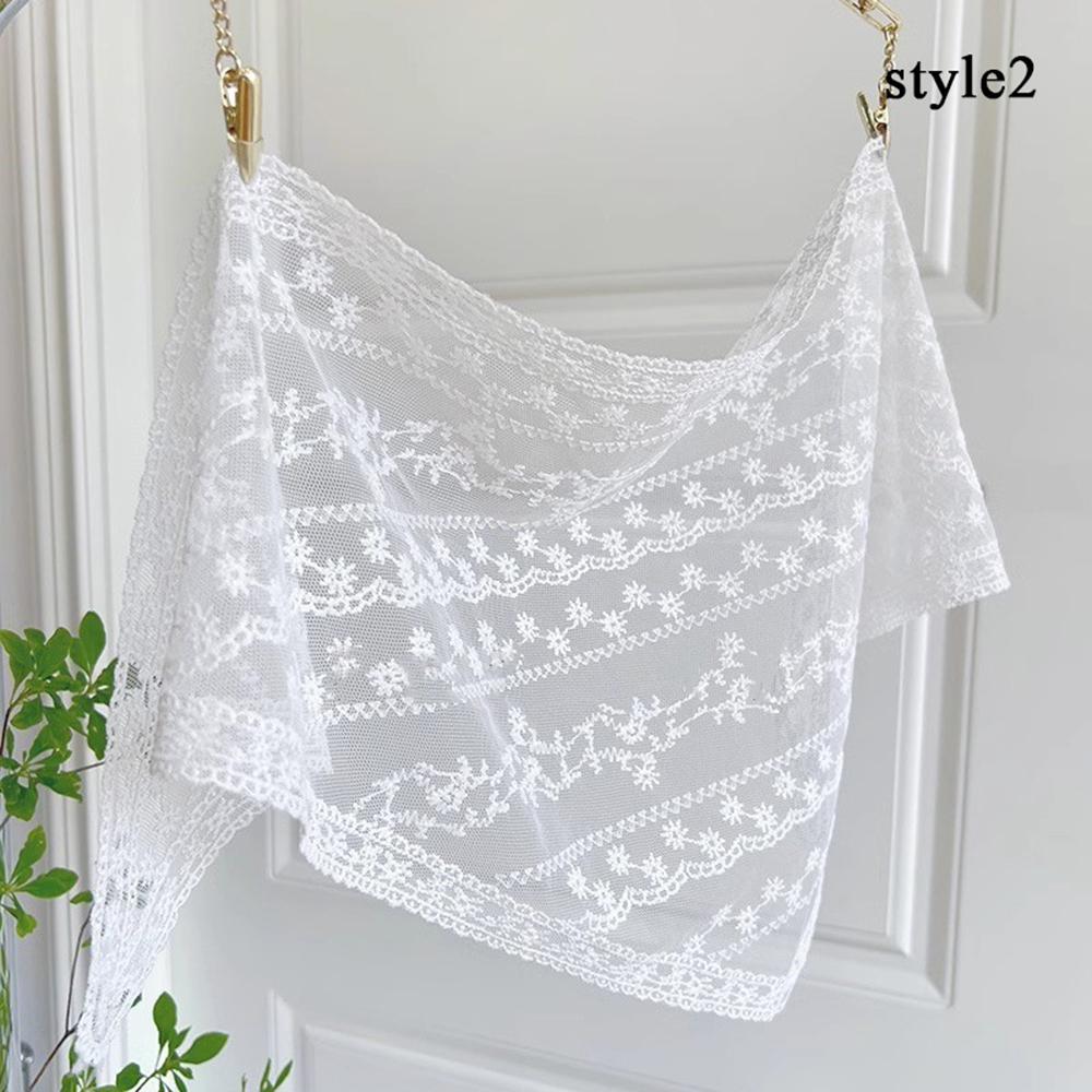 Triangle Lace Face Hair Head Wrap Scarf Women Accessories Neck Decoration Neckwear Handkerchief Headband Shawl Scarves White