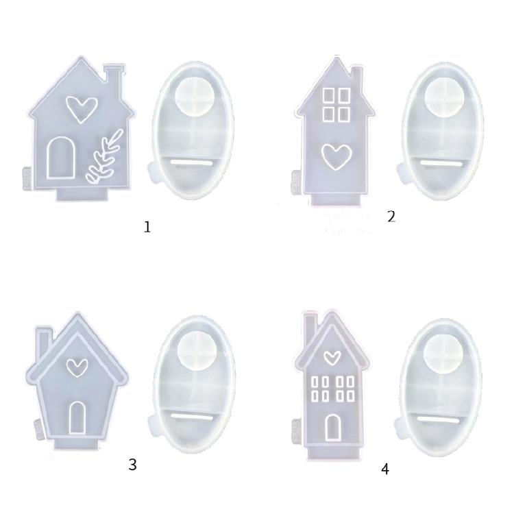 Silicone Mould House Candlestick Resins Molds Love House Candle Holder Mould