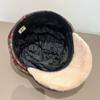 Chic Plaid Beret for Women - Warm Fleece-Lined Newsboy Cap, French Style Painter's Hat with Ear Flaps, Perfect for Fall & Winter
