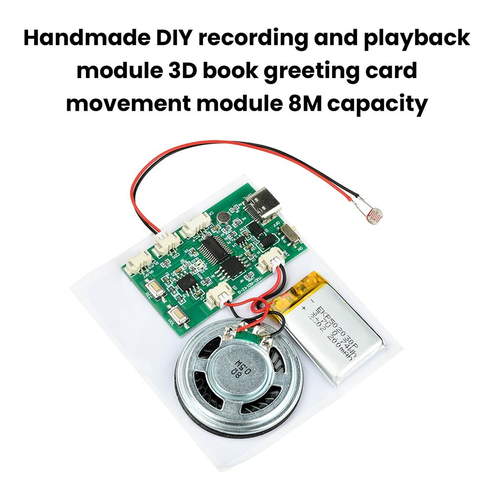 DIY modul pro nahrávání a přehrávání 8M USB Záznamový narozeninový přání Hudební hlasový modul Čip pro DIY Hlasová audio hračka Pozdravné přání