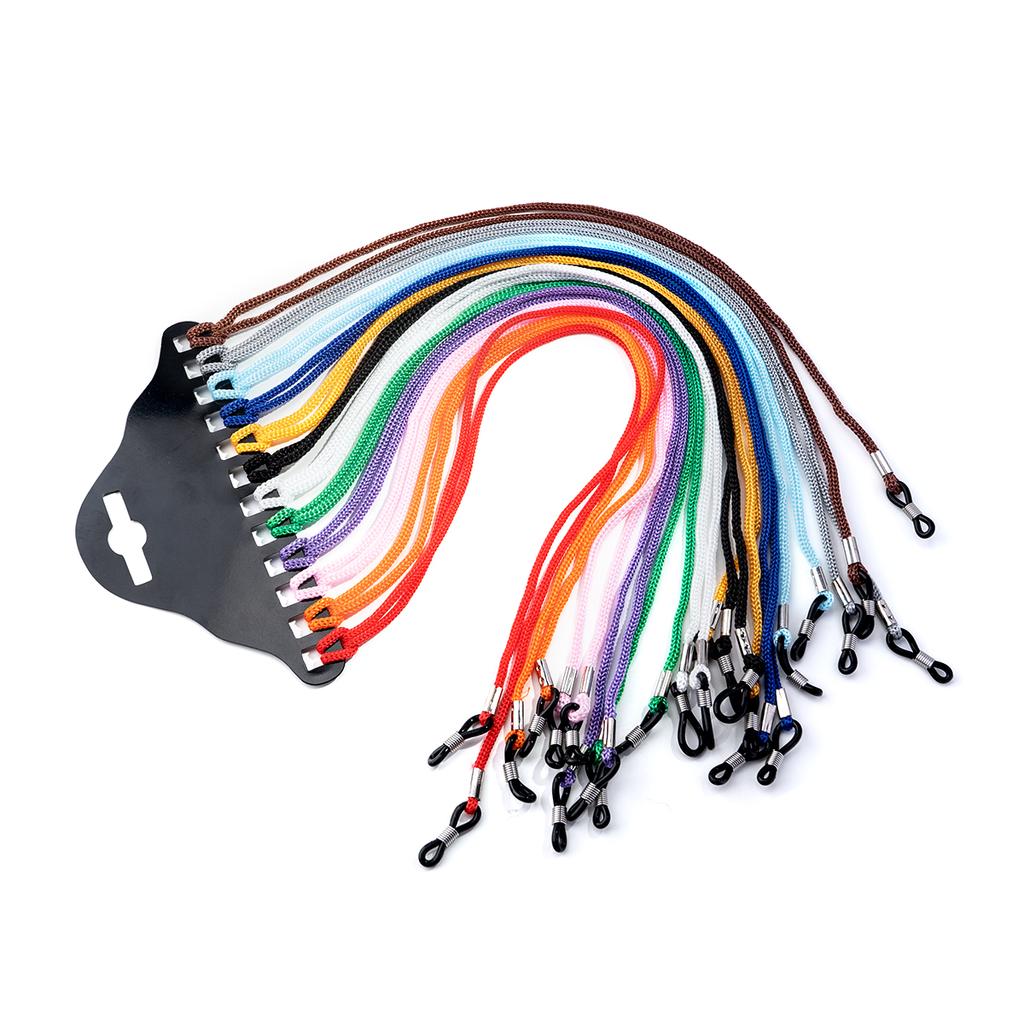 12pcs/Lot Multicolor Black  Nylon Glasses String Cord Holder Sunglasses for Eyeglasses Lanyard Neck Rope Strap