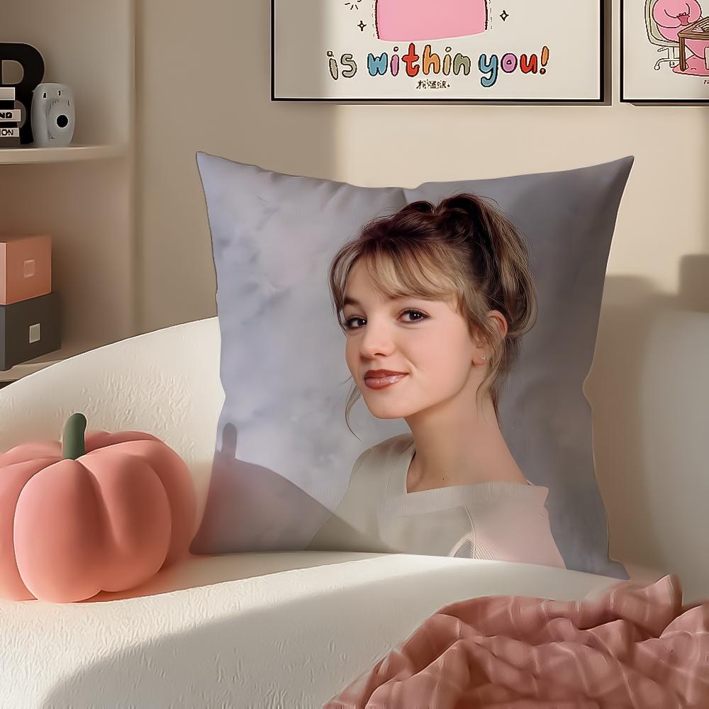 Singer BBritneyS Spears Cushion Cover Pillowcase Short Plush Invisible zipper Room Sofa Cushion Cover