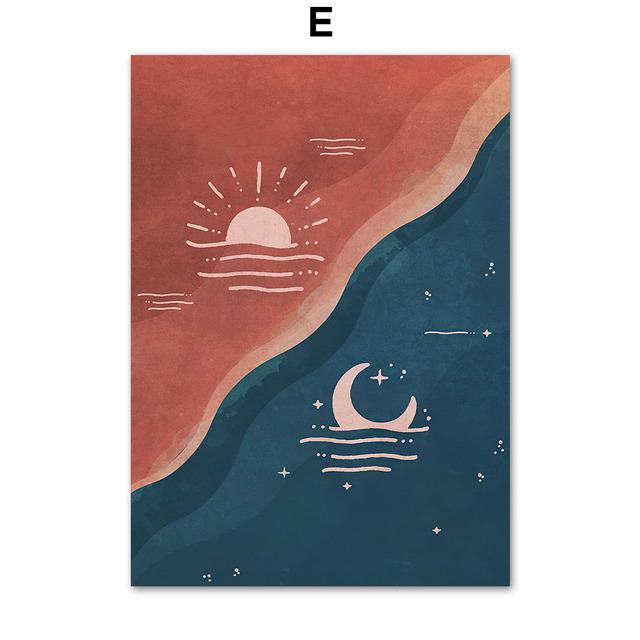 Divination Witch Poster Moon Sun Goddess Wall Art Canvas Painting Tarot Nordic Prints Wall Pictures for Living Room Boho Decor