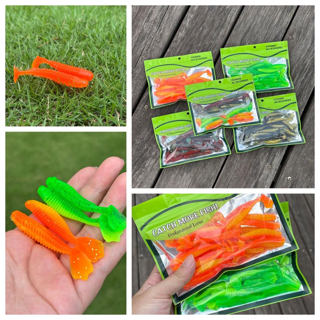 20Pcs Duck-Foot Soft Baits Lures 6.5cm PVC Material, Fish-Attracting Smell, Tear-Resistant And Bite-Resistant, Large Amplitude A