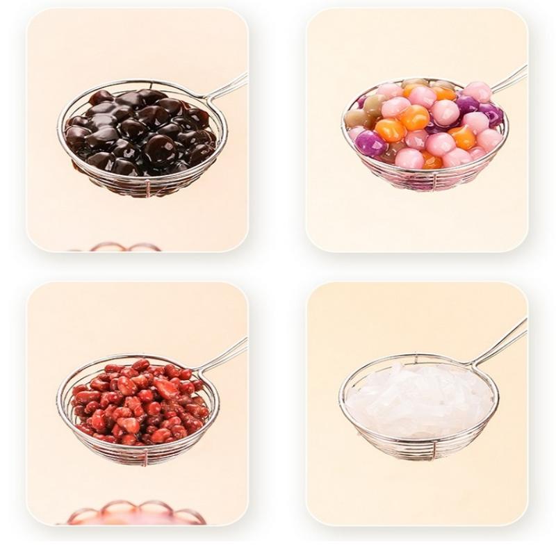 Tapioca Pearl Scooper Pearl Strainer Boba Strainer Stainless Steel Milktea Supplies Steel Kitchen Hanging Utensil