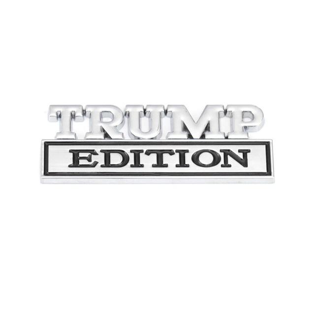 

1Pc 3D Metal Trump Edition Logo Car Front Grille Badge Side Fender Rear Trunk Emblem Sticker Decal Badge Sticker срібний/чорний