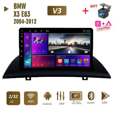 אנדרואיד לרכב רדיו Carplay עבור BMW X3 E83 2004-2012 נגן וידאו מולטימדיה לרכב ניווט GPS WIFI 2+32GB