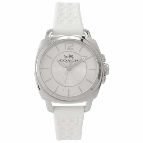 Coach Women's Boyfriend Watch with White Silicone Strap 14503146