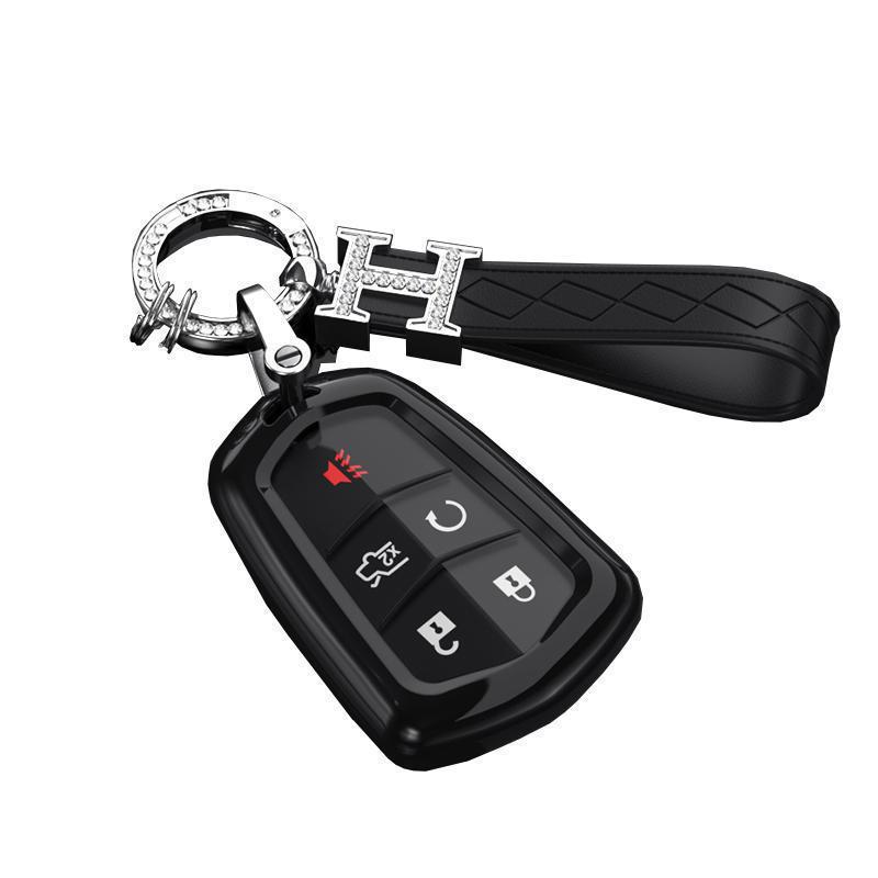 Cadillac XT5 Key Cover 2024: Luxury Full Coverage Shell with Hanging Buckle for Men & Women