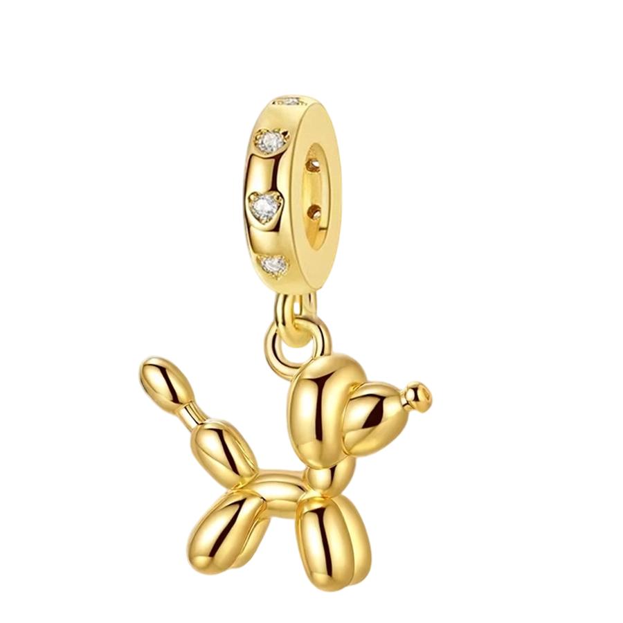 New Sparkling Golden Charms Pet Cat & Dogpaw Print Beads Fit Original Bracelets Necklace Accessories Diy Women Jewelry Gifts