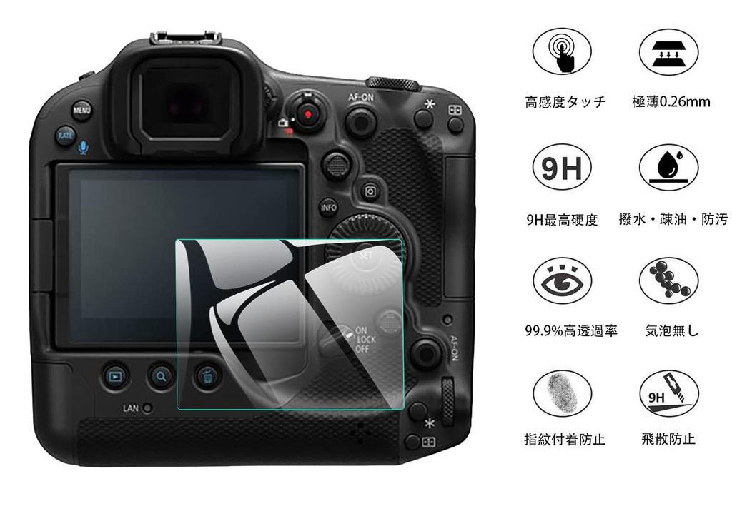 EternalStars Camera Screen Protector with 9H Full for Canon EOS R3 3-Piece Hardness, Coverage,