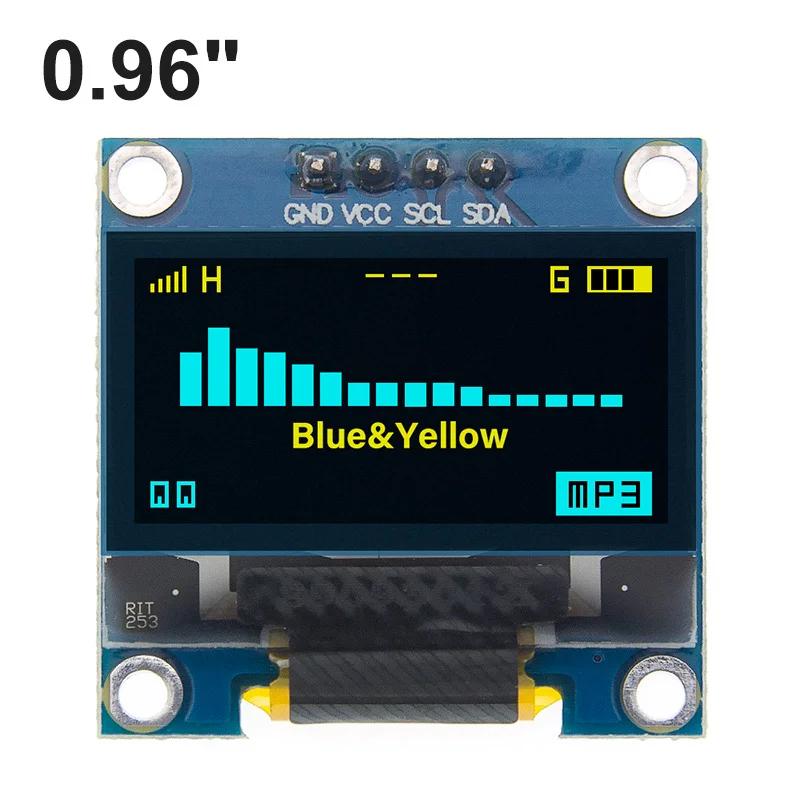 0.96 Inch OLED Display Module White/Blue/Yellow/DualColour SSD1315 128X64 4Pin IIC I2C Serial 12864 LCD Screen Board For Arduino